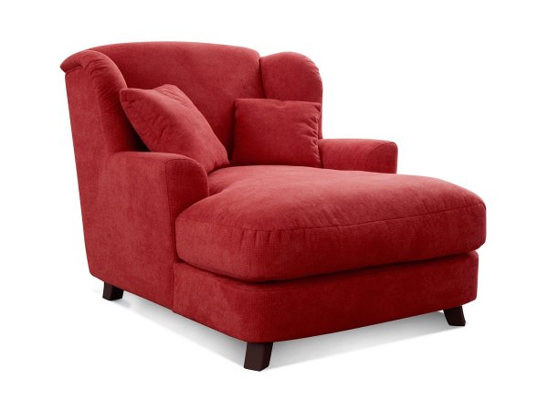 Longchair ve skandinávském stylu - prodloužené křeslo ASADO v červené barvě