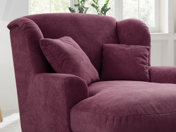 Longchair ve skandinávském stylu - prodloužené křeslo ASADO ve vínové barvě