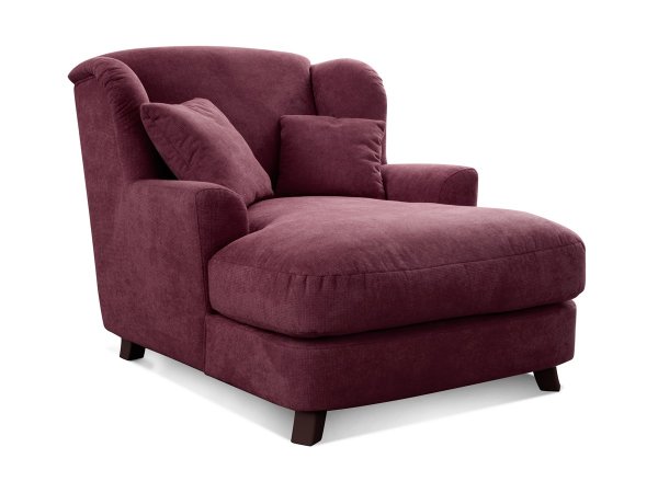 Longchair ve skandinávském stylu - prodloužené křeslo ASADO ve vínové barvě