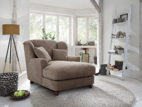 Longchair ve skandinávském stylu - prodloužené křeslo ASADO v béžovošedé šedé barvě