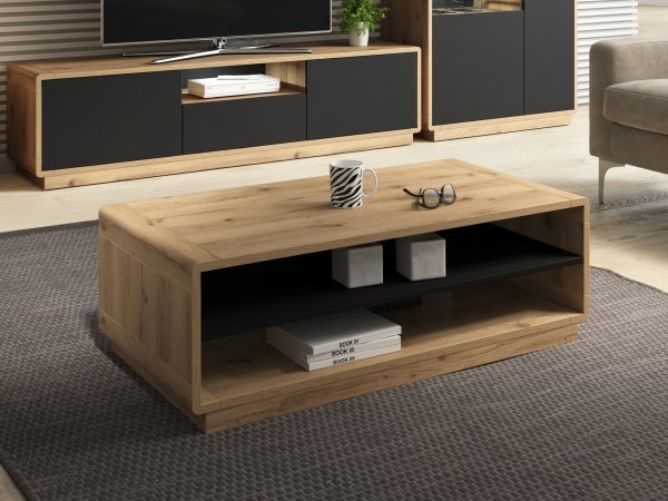 Nábytek do obývacího pokoje ASTON 2 dub Taurus/černá supermat