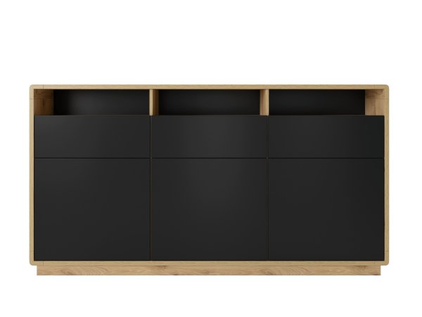 Komoda do obývacího pokoje ASTON dub Taurus/černá supermat typ 26