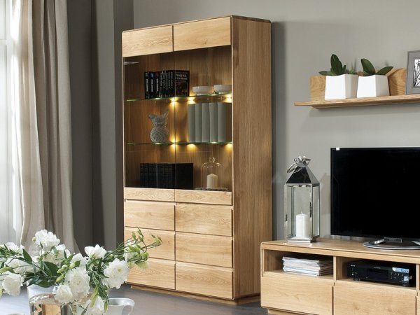 Dubová vitrína ATLANTA typ 12 dub přírodní