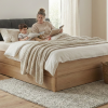 ATLANTA postel s úložným prostorem včetně roštu 160x200 typ 16 dub přírodní, látka D'ORO 5110 Grafit