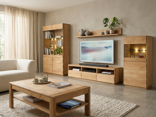 Dubová police dlouhá ATLANTA typ 32 dub přírodní