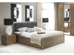 Postel s úložným prostorem včetně roštu 140x200 ATLANTA typ 14 dub pálený, látka D'ORO 5110 Grafit