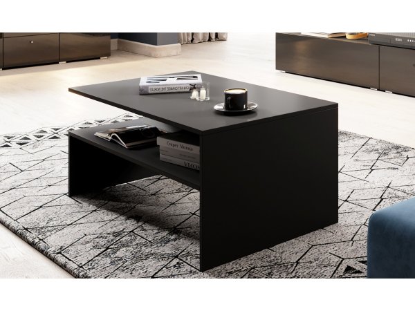 Nábytek do obývacího pokoje ATHENS černý supermatt/černý lesk