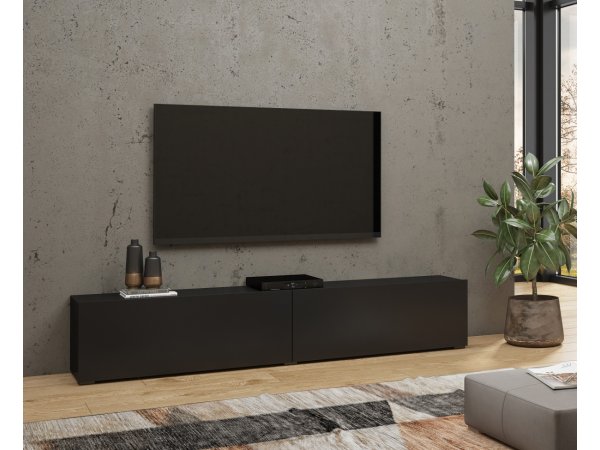 TV skříň AVA černý mat/dub wotan (Typ 40)