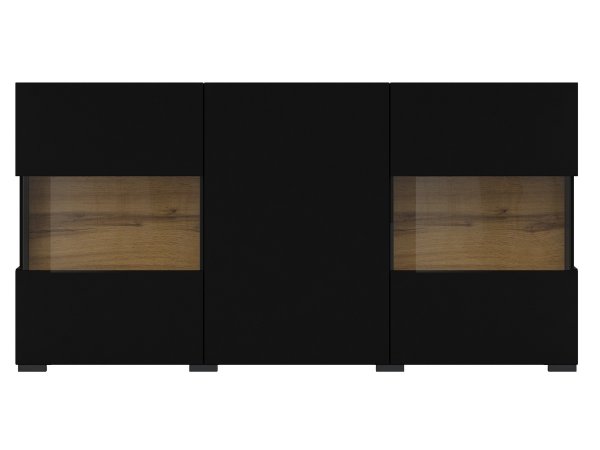 Obývací sestava AVA 04 černý mat/dub wotan