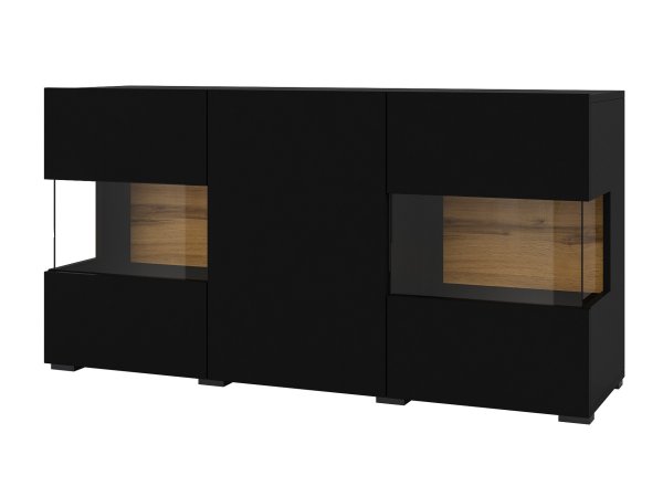 Obývací sestava AVA 04 černý mat/dub wotan