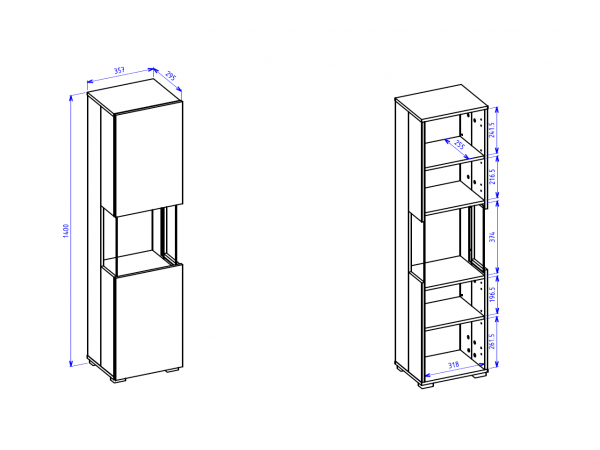 Závěsná obývací stěna AVA 08 bílý mat/dub wotan (Typ 05+40)