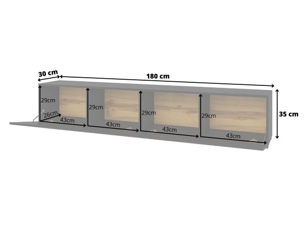 TV skříň AVA černý mat/dub wotan (Typ 40)
