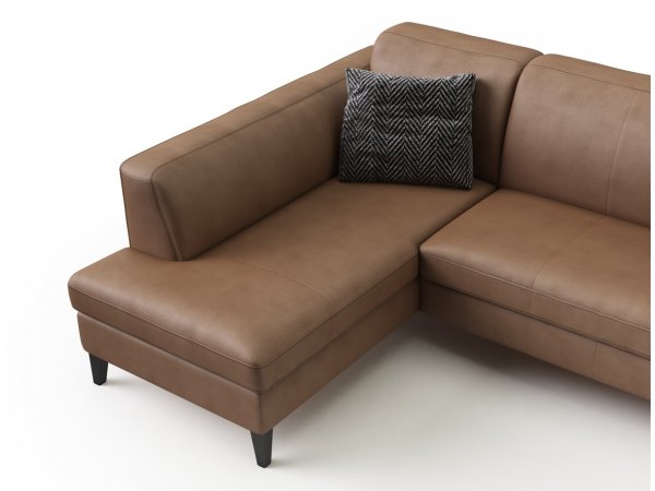 Malá kožená rohová rozkládací sedací souprava ANGEL
