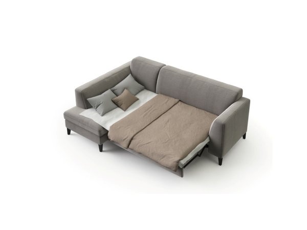 Malá kožená rohová rozkládací sedací souprava ANGEL