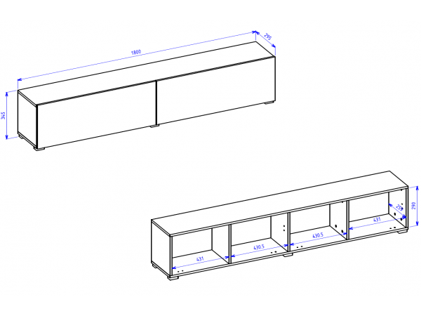 Obývací sestava AVA 04 černý mat/dub wotan