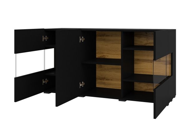 Obývací sestava AVA 04 černý mat/dub wotan