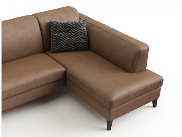 Malá kožená rohová rozkládací sedací souprava ANGEL