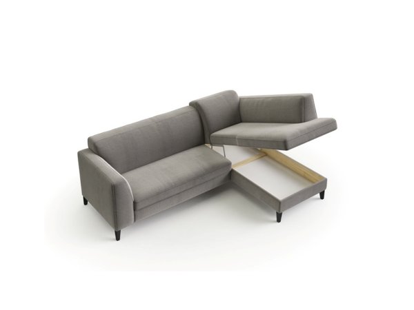 Malá kožená rohová rozkládací sedací souprava ANGEL