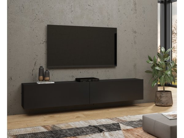 TV skříň AVA černý mat/dub wotan (Typ 40)
