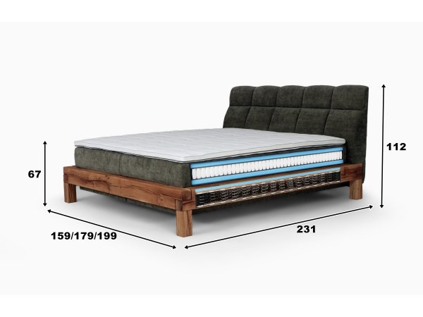 Postel boxspring BULL 2 dub masiv