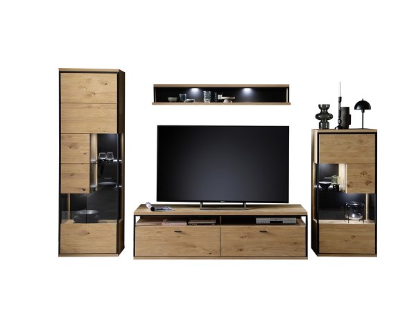 Nábytek do obývacího pokoje BARI dub sukatý bělený