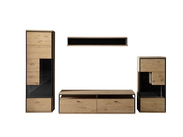 Nábytek do obývacího pokoje BARI dub sukatý bělený