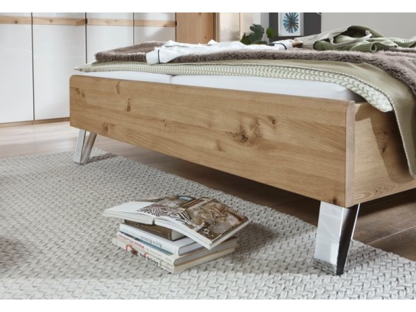 Moderní ložnice BARI 2 bílý dub/sklo champagne