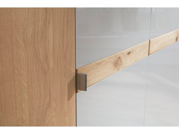 Moderní ložnice BARI 3 bílý dub/sklo champagne