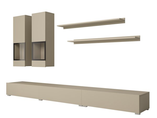 Moderní obývací stěna BAROS světle béžová/černá