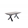 Rozkládací jídelní stůl BADESI světle šedá, podnož černá matná