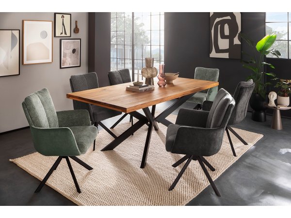 Jídelní otočná židle MALIA E s područkami olive