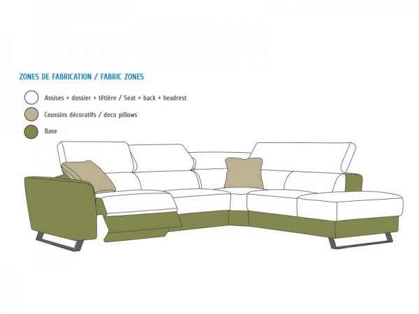 Rohová sedací souprava MILTON s elektrickou funkcí relax