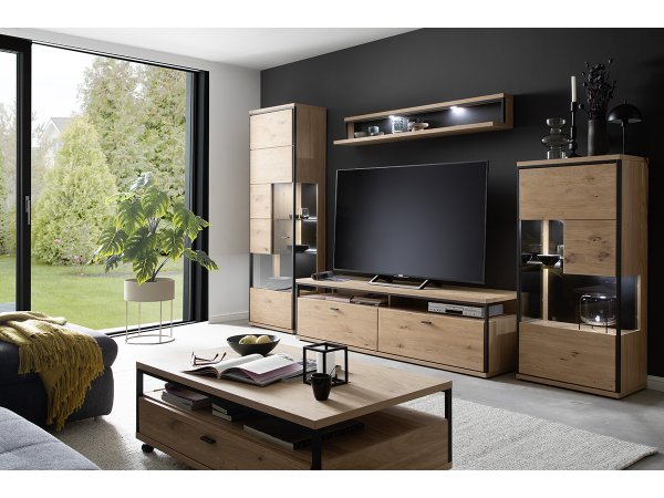 Nábytek do obývacího pokoje BARI dub sukatý bělený