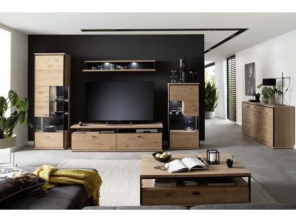 Nábytek do obývacího pokoje BARI dub sukatý bělený