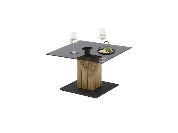 Konferenční stolek BALSTA 1 šedé sklo/ dub masiv olejovaný