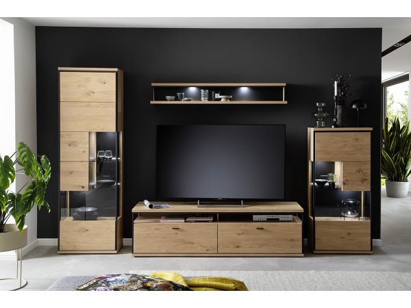 Nábytek do obývacího pokoje BARI dub sukatý bělený