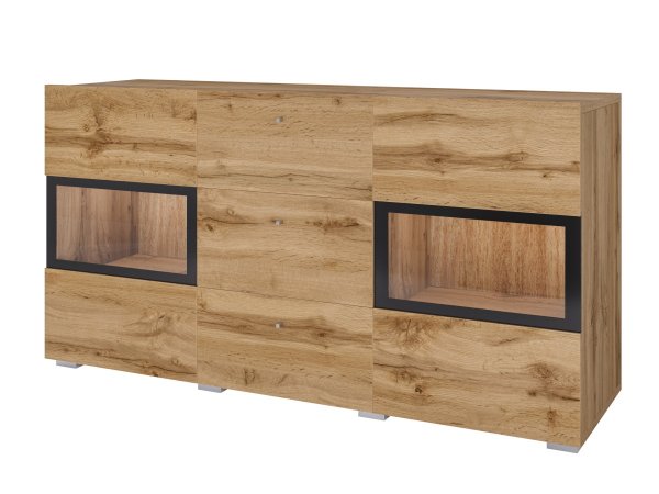 Komoda BAROS dub wotan/černá