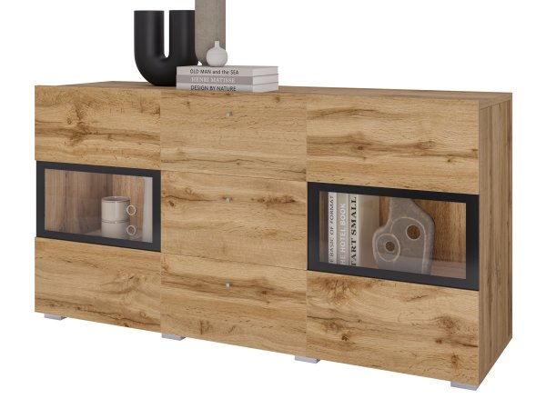 Komoda BAROS dub wotan/černá