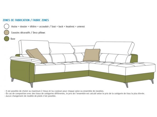 Rohová sedací souprava MONZA s elektrickou funkcí relax