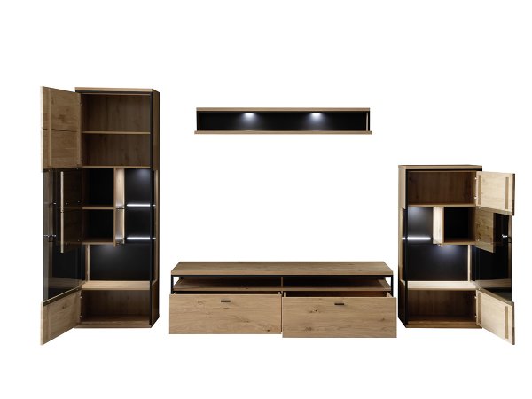 Nábytek do obývacího pokoje BARI dub sukatý bělený