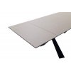 Rozkládací jídelní stůl BADESI světle šedá, podnož černá matná