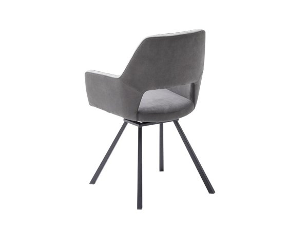 Jídelní otočná židle BAYONNE s područkami šedá