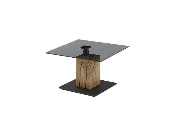 Konferenční stolek BALSTA 1 šedé sklo/ dub masiv olejovaný