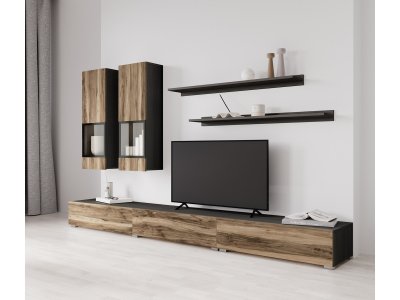 Obývací stěna Baros ořech touchwood, saténový povrch