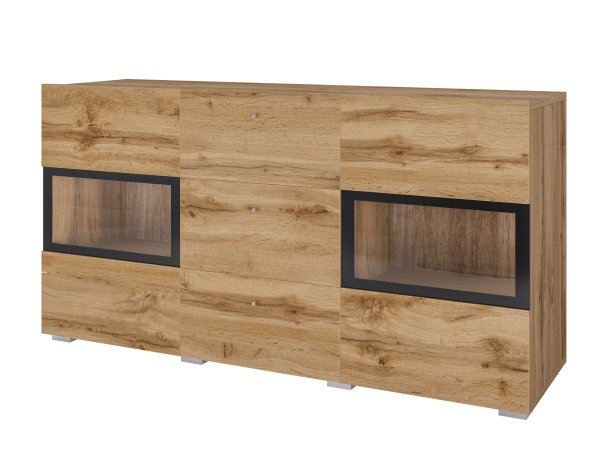 Komoda BAROS dub wotan/černá