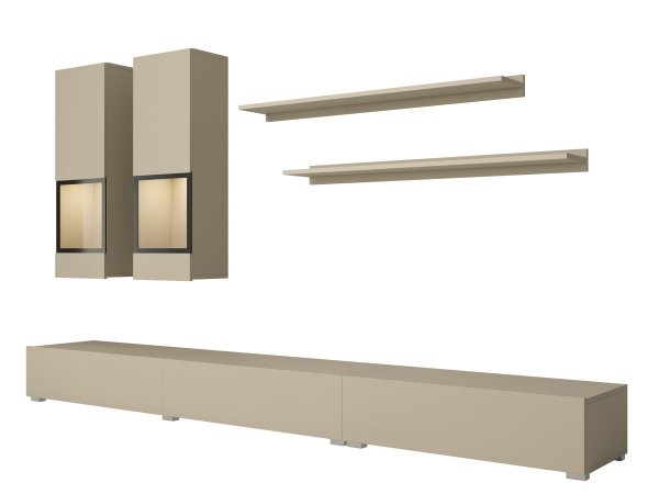 Moderní obývací stěna BAROS světle béžová/černá