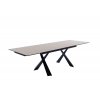 Rozkládací jídelní stůl BADESI světle šedá, podnož černá matná