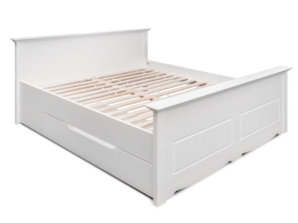 Postel LUNO s úložným prostorem z masivu