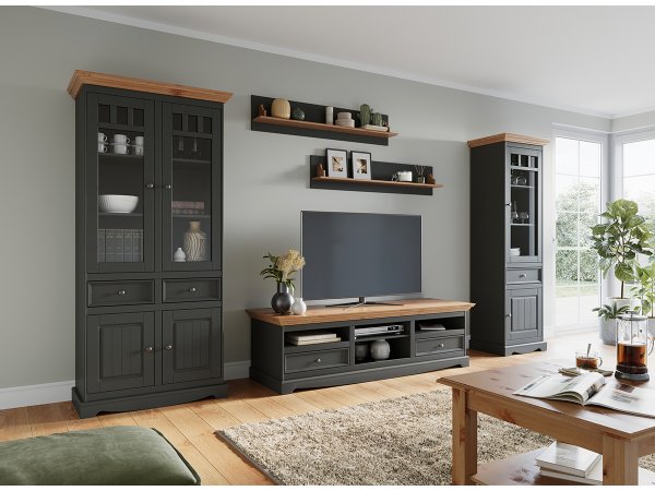 TV komoda LUNO grafit/borovice