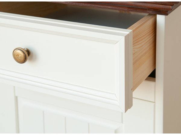 Pracovní stůl LUNO z masivu bílá/ořech